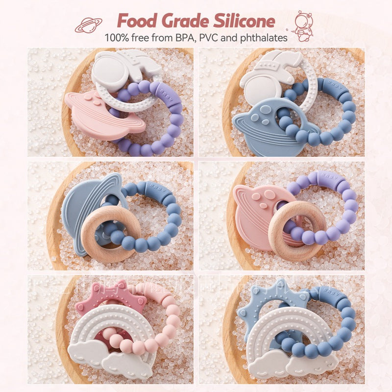 Edible Silicon Baby Teether Bracelet Molar Rod