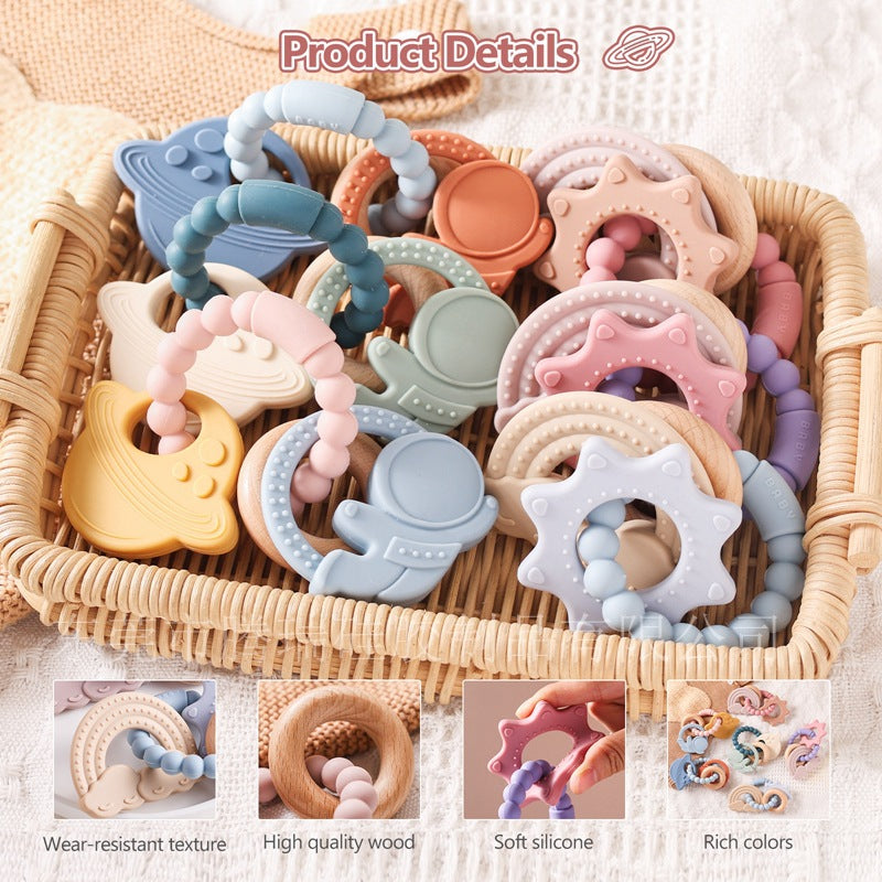 Edible Silicon Baby Teether Bracelet Molar Rod